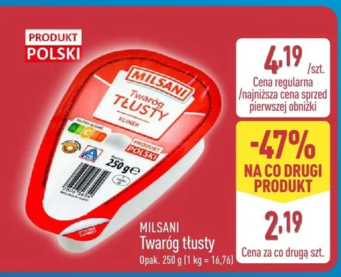 Twaróg tłusty  promocja w Aldi