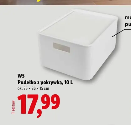 Pudełko z pokrywką 10 l W5 35x26x15 cm promocja w Lidl