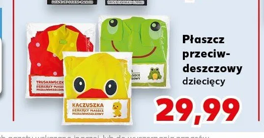 Płaszcz przeciwdeszczowy dziecięcy promocja w Kaufland