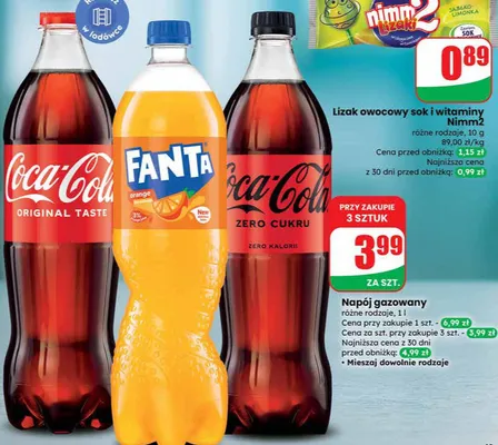 Napój gazowany Coca-Cola Zero Cukru Zero Kalorii promocja w Dino