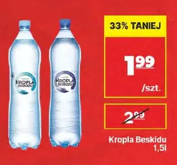 Woda źródlana gazowana Kropla Beskidu promocja w API Market