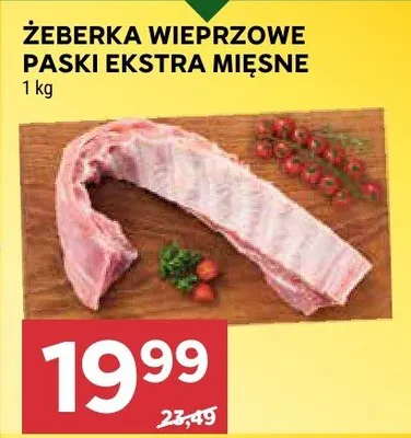 Żeberka wieprzowe paski extra mięsne promocja w Stokrotka
