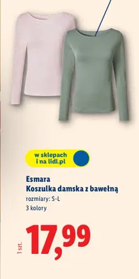 Koszulka damska z bawełną promocja w Lidl