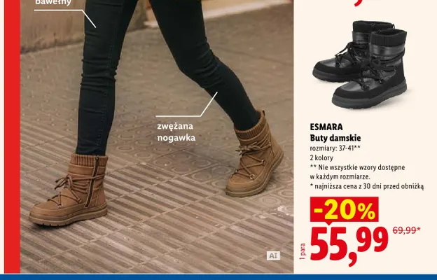 Buty damskie Esmara czarne promocja w Lidl