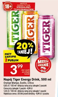 Napój Tiger Energy Drink promocja w Twój Market