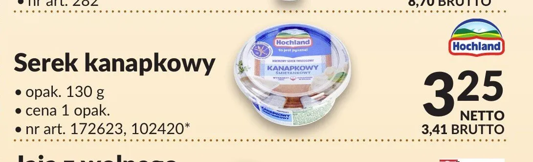 Serek kanapkowy Hochland promocja w Makro