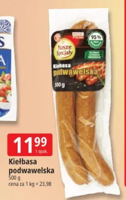 Kiełbasa podwawelska Nasze Specjały promocja w Leclerc
