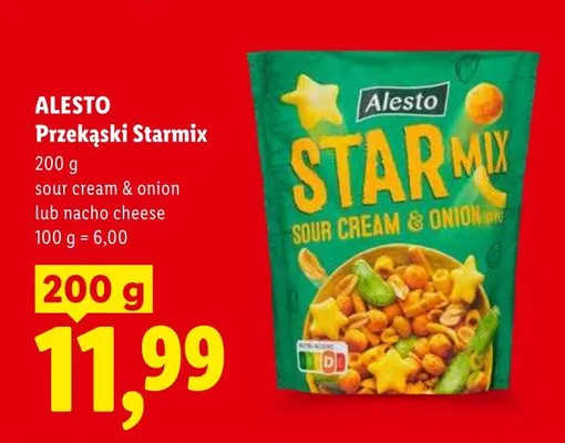 Przekąski Alesto Starmix sour cream & onion promocja w Lidl