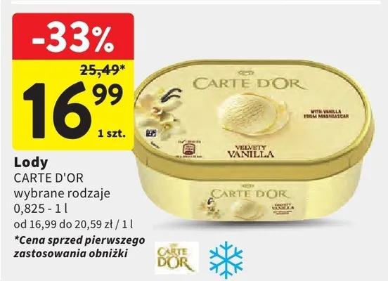 Lody wybrane rodzaje promocja w Intermarche
