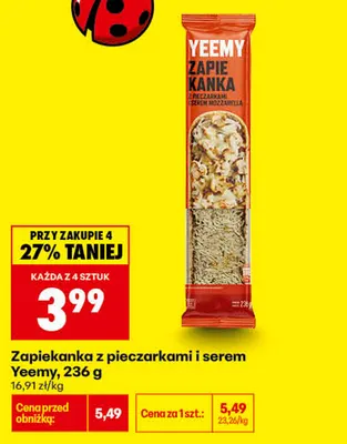 Zapiekanka z pieczarkami i serem Yeemy promocja w Biedronka