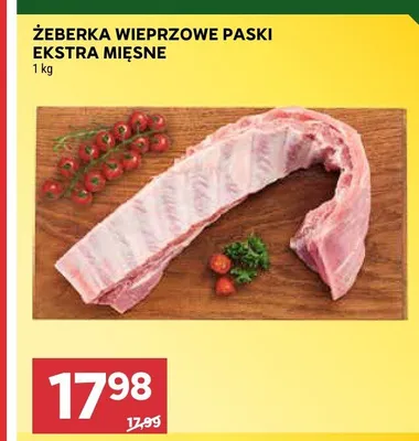 Żeberka wieprzowe paski ekstra mięsne promocja w Stokrotka