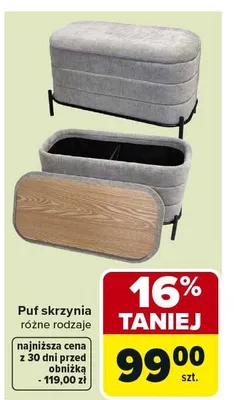 Puf skrzynia różne rodzaje promocja w Carrefour