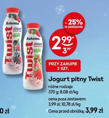 Jogurt pitny Twist różne rodzaje promocja w Żabka