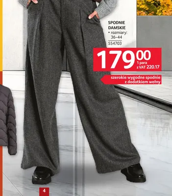 Spodnie damskie z dodatkiem wełny promocja w Selgros