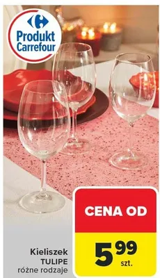 Kieliszek TULIPE różne rodzaje promocja w Carrefour