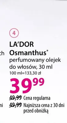 Perfumowany olejek do włosów La'dor Osmanthus promocja w Hebe
