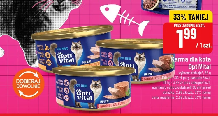 Karma dla kota OptiVital Mousse promocja w POLOmarket