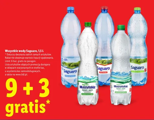 Woda średniogazowana Saguaro promocja w Lidl