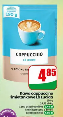 Kawa cappuccino śmietankowe La Lucida promocja w Dino