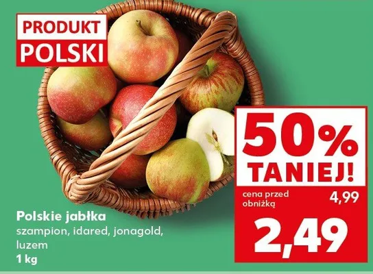 Jabłka szampion, idared, jonagold, luzem promocja w Kaufland