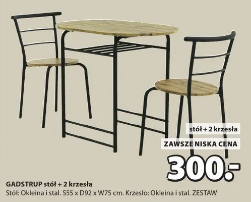 Stół + 2 krzesła promocja w Jysk