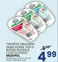 Twaróg mazurski ze śmietaną różne rodzaje 9% i 20% promocja w Wafelek