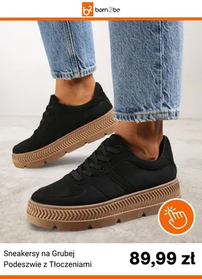 Sneakersy na grubej podeszwie z tłoczeniami Born2be promocja w Born2be