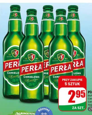 Piwo Perła Chmielowa butelka bezzwrotna promocja w Dino