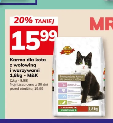 Karma dla kota z wołowiną i warzywami M&K promocja w Hitpol