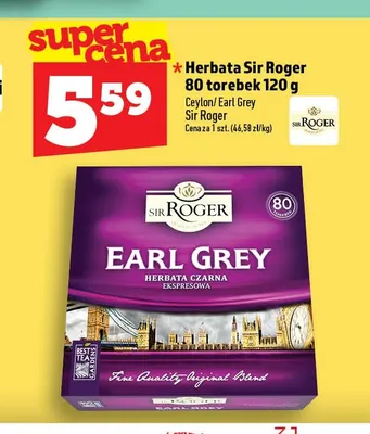 Herbata czarna Sir Roger Ceylon 80 torebek promocja w TOPAZ