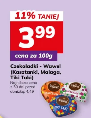 Czekoladki Wawel (Kasztanki, Malaga, Tiki Taki) promocja w Hitpol