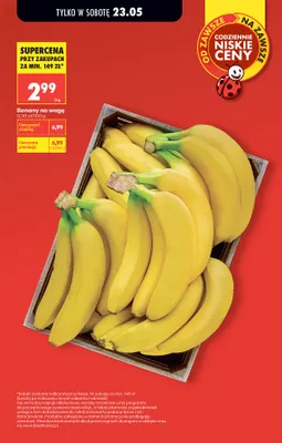 Banany na wagę promocja w Biedronka