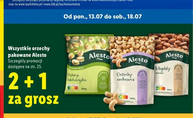 Orzechy nerkowca Alesto promocja w Lidl