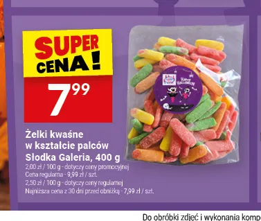 Żelki kwaśne w kształcie palców Słodka Galeria promocja w Twój Market