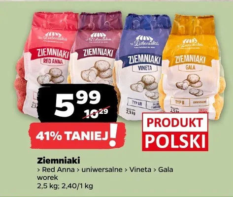 Ziemniaki Gala 2,5 kg promocja w Netto