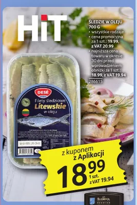 Śledzie w oleju Desé promocja w Selgros