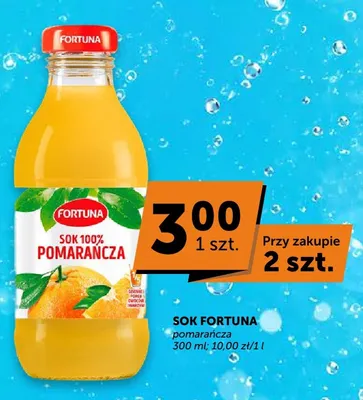 Sok pomarańcza Fortuna 100% promocja w Groszek