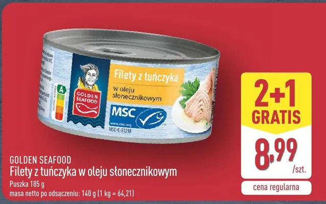 Filety z tuńczyka w oleju słonecznikowym promocja w Aldi