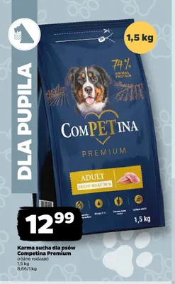 Karma sucha dla psów Competina Premium promocja w Netto