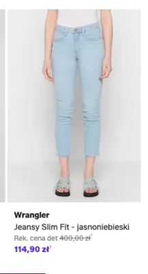 Jeansy Slim Fit Wrangler jasnoniebieski promocja w Lounge by Zalando