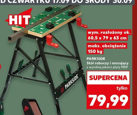 Stół roboczy i mocujący z wysokiej jakości płyty MDF Parkside promocja w Kaufland