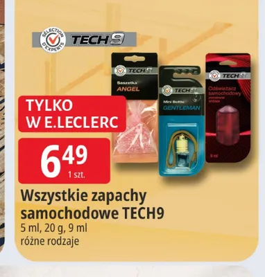 Zapach samochodowy TECH9 Odświeżacz samochodowy promocja w Leclerc
