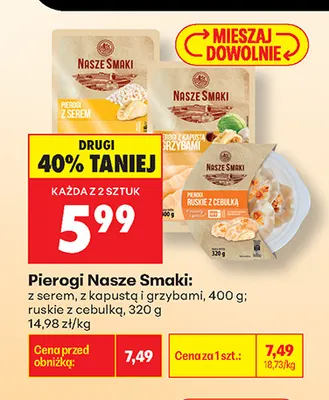 Pierogi ruskie z cebulką Nasze Smaki promocja w Biedronka