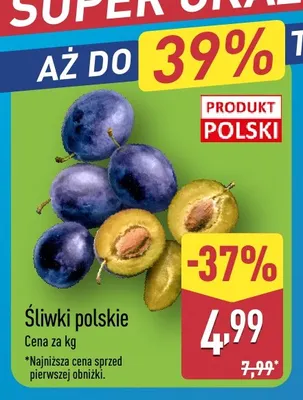 Śliwki polskie promocja w Aldi