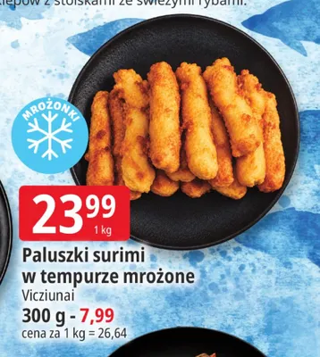 Paluszki surimi w tempurze mrożone Viciunai 300 g promocja w Leclerc