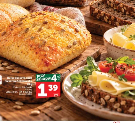 Bułka kukurydziana Piekarnia Sokołowska promocja w TOPAZ