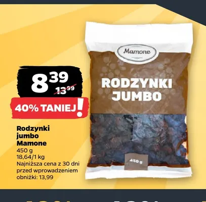 Rodzynki jumbo Mamone promocja w Netto