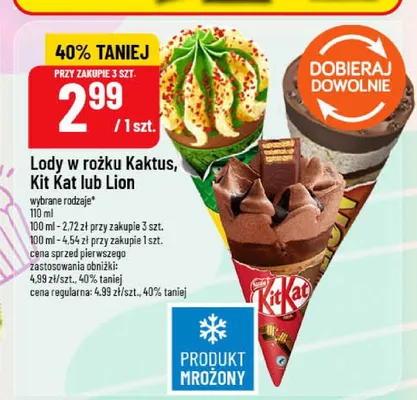 Lody w rożku Lion promocja w POLOmarket