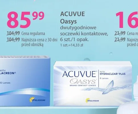 Dwutygodniowe soczewki kontaktowe ACUVUE Oasys promocja w Hebe