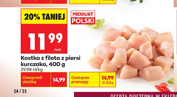 Kostka z fileta z piersi kurczaka promocja w Biedronka